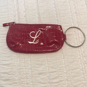 Monogram Alligator Wristlet w/Silver Ring